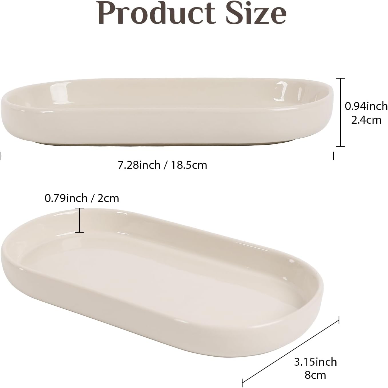 Ceramic Jewelry Tray / Cream_1pcs