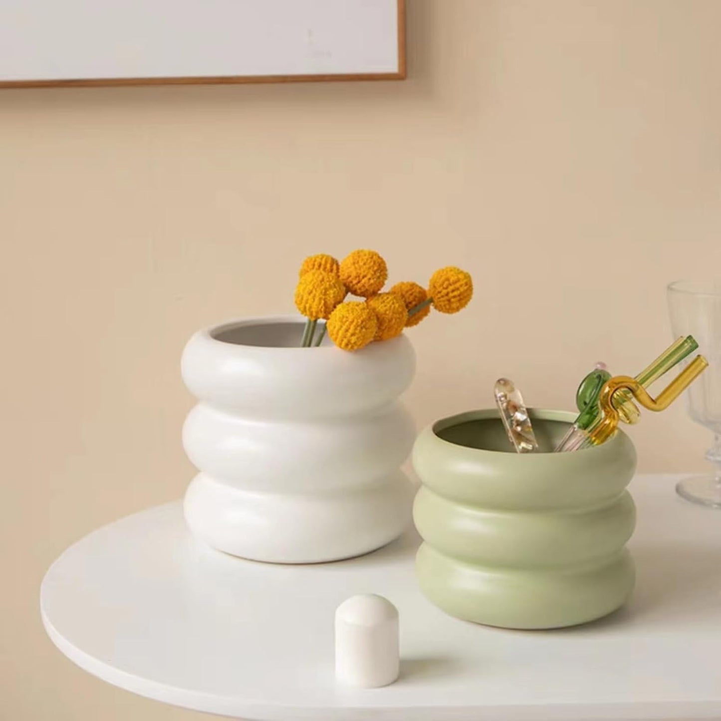 Ceramic Plant Pot Indoor / White / 6.5inch