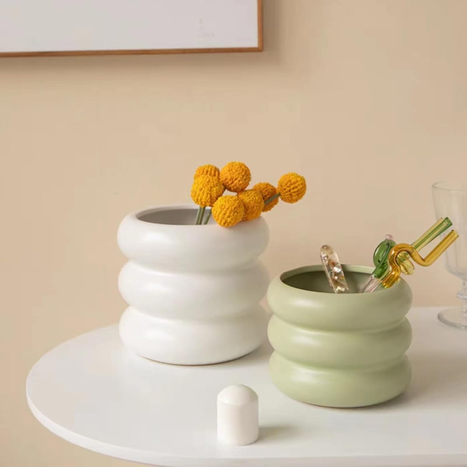 Ceramic Plant Pot Indoor / White / 6.5inch