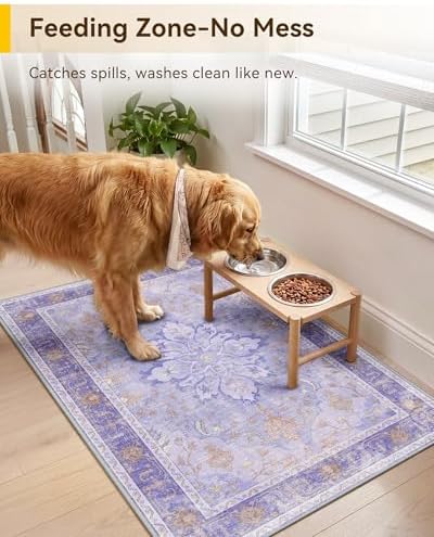 RELEANY Washable Area Rug, Small 2'x3', Purple