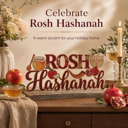 Metal Rosh Hashanah Decorations Jewish New Year Table Centerpiece