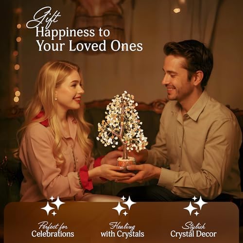 YATSKIA Citrine Tree | Gemstone Money Tree Feng Shui Crystals Decor | Bonsai Tree Decor | Feng Shui Money Tree