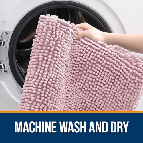 OLANLY Bathroom Runner Rugs 59x24, Extra Soft Absorbent Chenille Bath Rugs