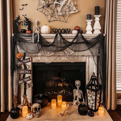 400" x 85" Black Halloween Creepy Cloth Halloween Yard Outdoor Decoration