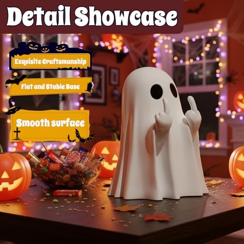 Halloween Ghost Figurine Middle Finger Tabletop Decoration