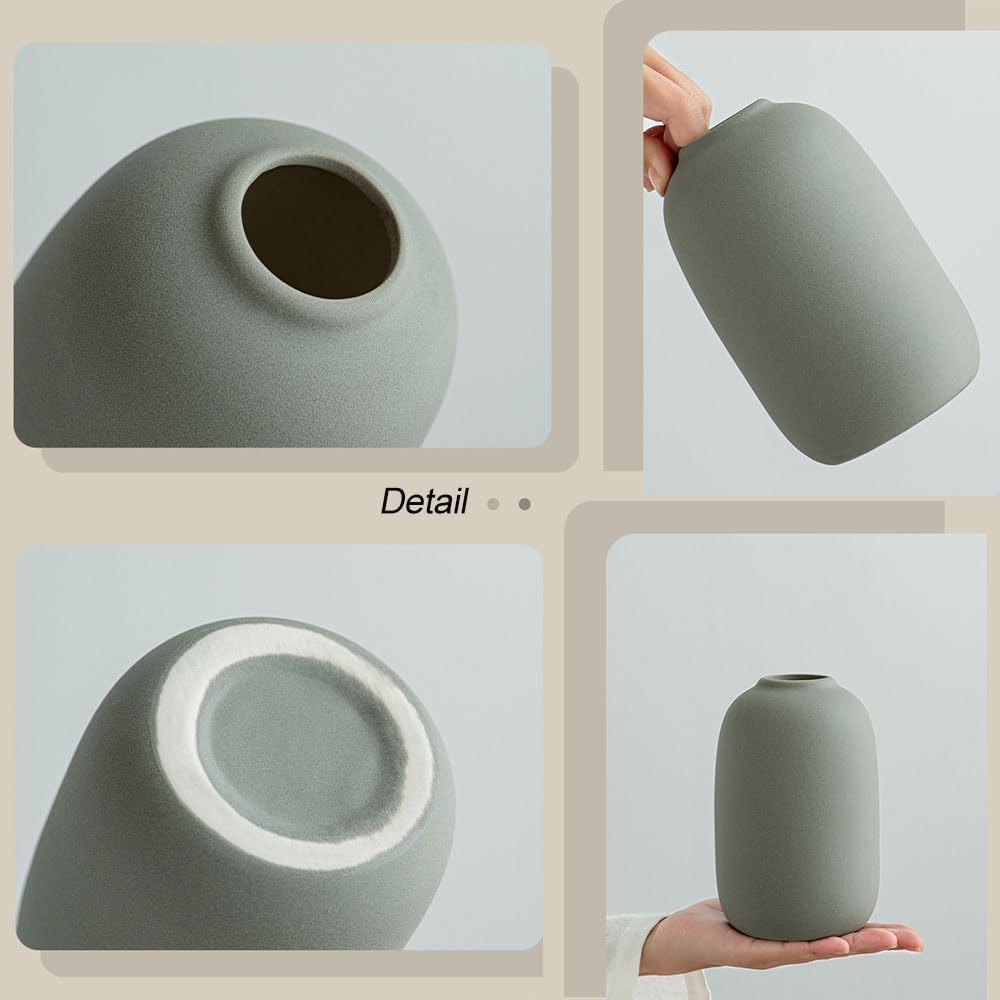 Ceramic Vase / Boho Aesthetic Flower Vases / Neutral Mix / Set of 3