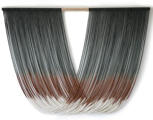 Macrame Wall Hanging Dip-Dye Green Boho Wall Decor Chic Fiber Yarn Wall Art Craftsmanship Bedroom Livingroom Nursery