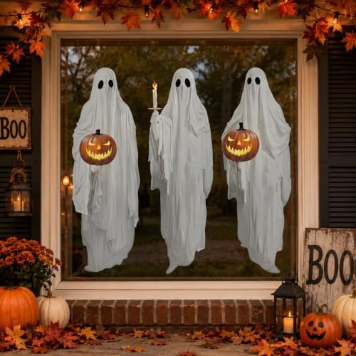 34" Halloween White Ghost Window Mirror Cling Decal Decorations Extra Large