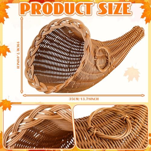 Funnymoom Fall Cornucopia Centerpiece Set with Leaves Pumpkin,Elegant