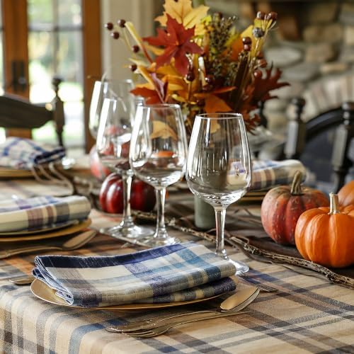 COTTON CRAFT Harvest Plaid Cloth Napkins - Set of 12 Dinner Napkins - 17x17