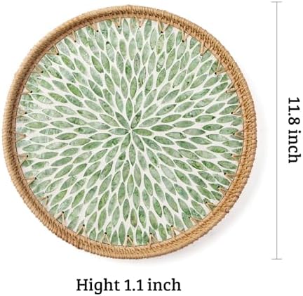 Round Rattan Tray / Leaf