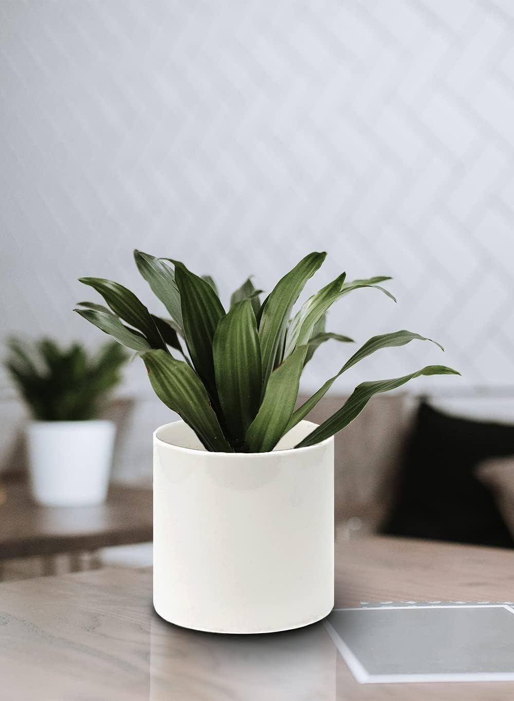 Glossy Ceramic Cylinder Vase / Small / White