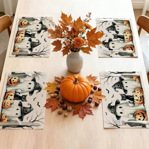 Place Mats Set of 4 12x18 inch (Ghost, 12"x18")