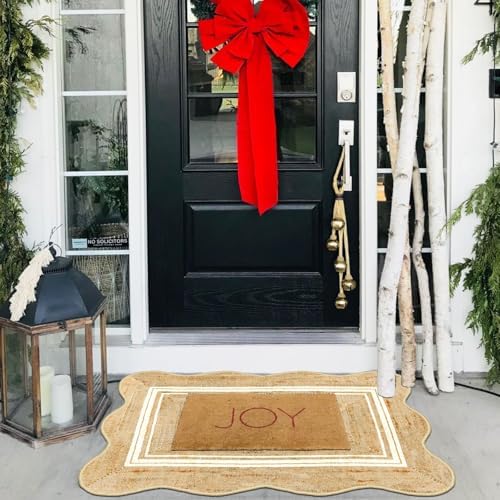 Front Door Rug - 2x3 Jute-Look Doormat Indoor Outdoor Entrance