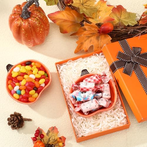 2 Pcs Fall Ramekins 6 oz Oven Safe Pumpkin Ceramic Ramekins Small Creme Dishes Dipping Pumpkins Baking Dish Thanksgiving Pumpkin Shaped Bowl Plates for Kitchen Party Snack Serving Dip Sauce Condiments