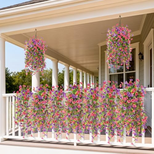 Hommyea Artificial Fake Fall Flowers Plants for Outdoors Mums Home Decor