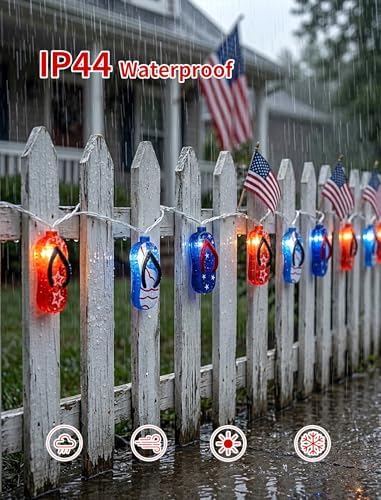 20-Light Patriotic Flip Flop String Lights