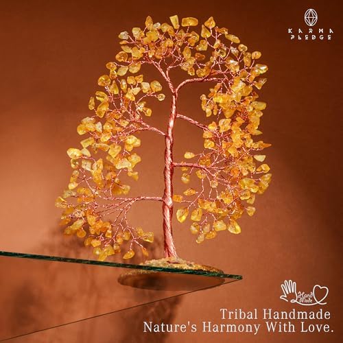 Crystal Tree of Life Birthday Gifts for Women, Men, Frineds, Handmade Citrine Chakra Tree for Home, Room, Office Decor