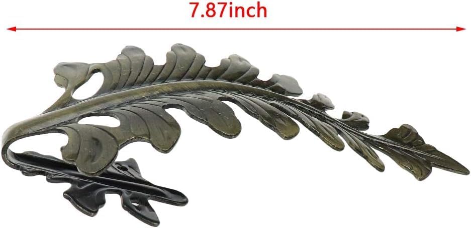 Bitray 4PCS Curtain Holdbacks Vintage Leaf Shaped Curtain Drapery Tie Back | Zinc Alloy | 7.87in Length, Bronze Tone