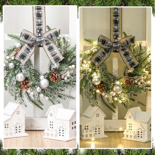 Thiccywoov 2 Pcs 9" Mini Christmas Wreath for Cabinet Front Door