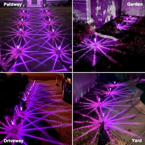 Halloween Solar Lights Outdoor 10 Pack LED Purple Pathway Lights
