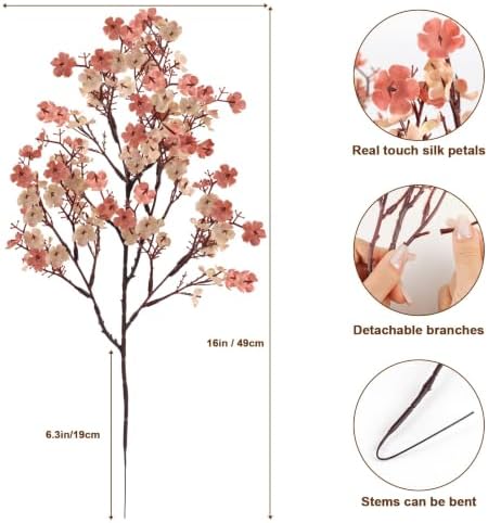 8Pcs Artificial Fall Flowers Real Touch Babys Breath Flowers Decorations