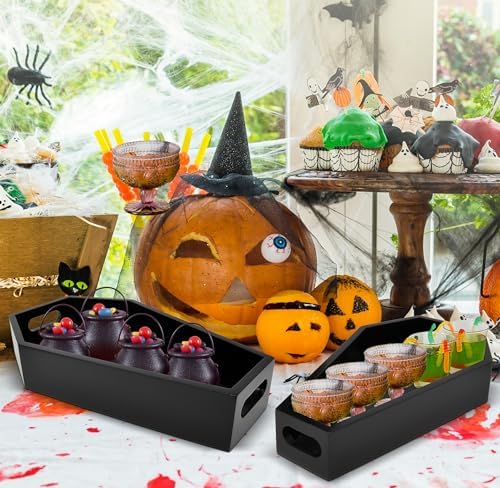 Gift Boutique Halloween Coffin Serving Trays Set of 2 Sizes Black Wood