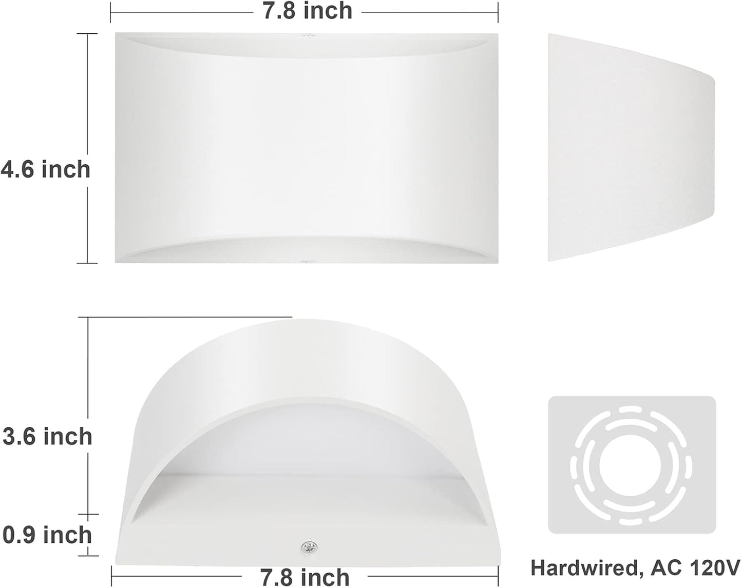 TRLIFE Dimmable Wall Sconces, 3000K/4000K/6000K Selectable Modern Wall Sconce 12W LED Aluminum Wall Mounted Light Set