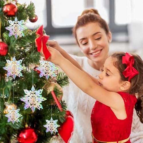 Iridescent Paper Snowflake Christmas Decoration for Trees Ceiling