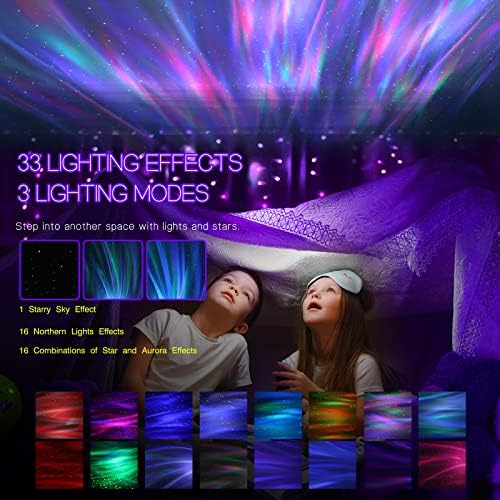 Northern Galaxy Light Aurora Projector with 33 Light Effects, Night Lights LED Star Projector for Bedroom Nebula Lamp