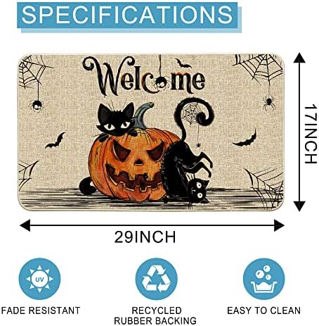 Hexagram Halloween Door Mat, Welcome Mat for Front Door Outdoor 17x29