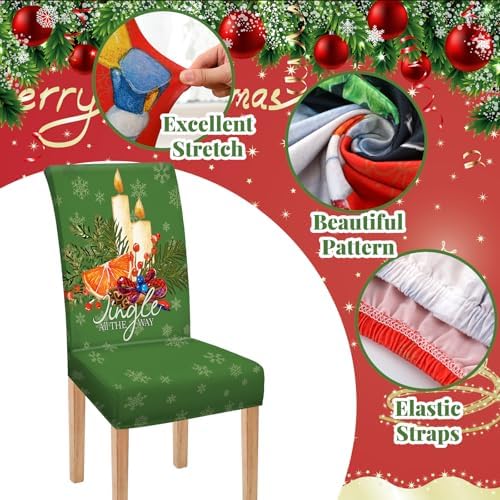 Moukeren 6 Pcs Christmas Chair Covers Dining Chair Slipcovers