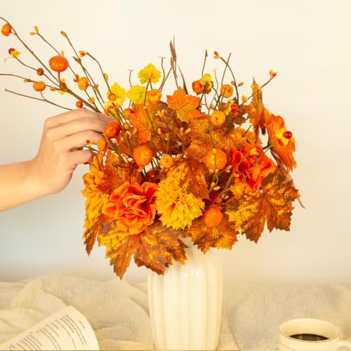 12-Pack Artificial Fall Picks 17" Tall with Mini Pumpkins and Berry