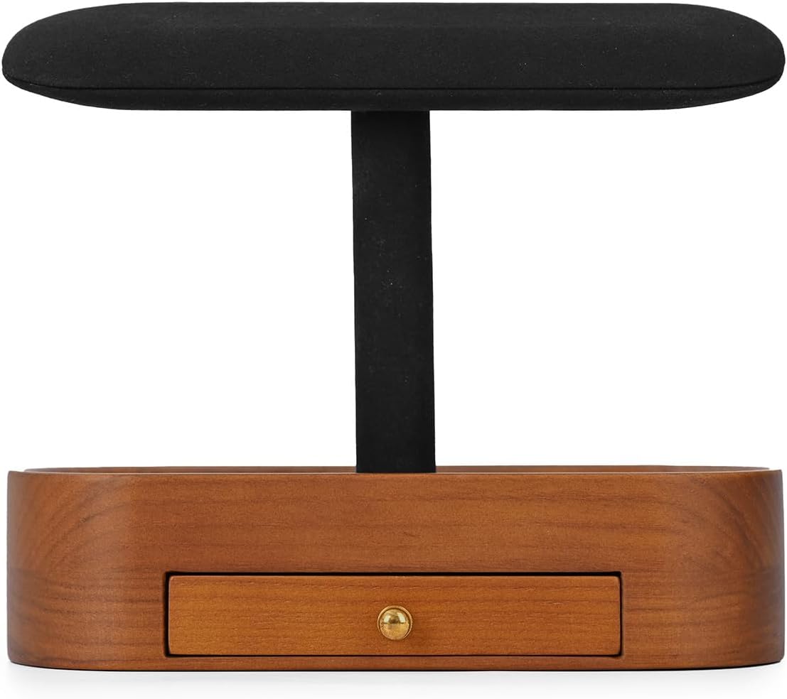 Oirlv Solid Wood Watch Stand with Drawer T-bar Watch Holder Organizer for Men and Women Showcase Bracelet Bangle