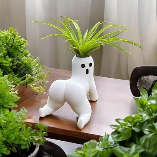 Elegant Ghost Planter Hip Flower Pot Funny Air Plant Display Hip-Shaped 3D Printed Material Ghost Tabletop