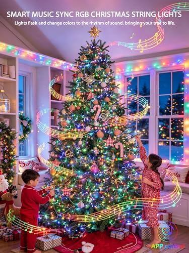 JMEXSUSS 400 LED RGB String Lights Indoor for Bedroom Plug in