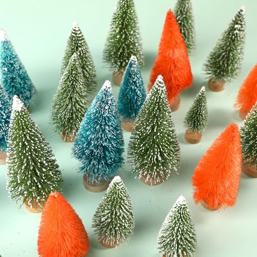 8Pcs Artificial Mini Christmas Trees, Miniature Sisal Pine Trees