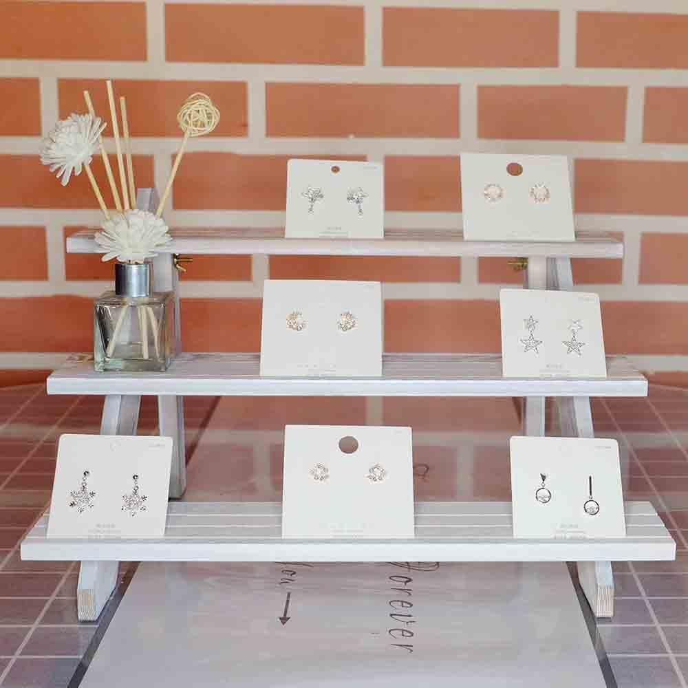Earring Display Stands / White-3tier