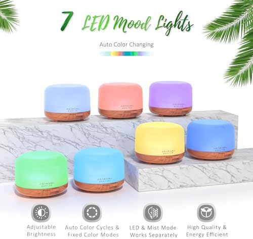 ASAKUKI Oil Diffuser with Essential Oils Set, 500ml Aromatherapy Humidifier