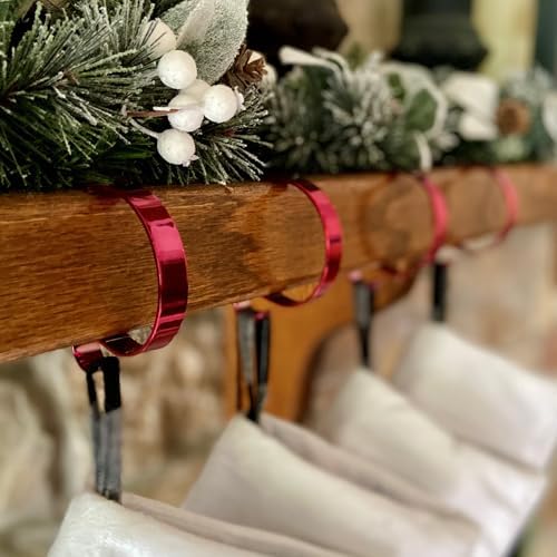 Haute Decor The Original MantleClip® Stocking Holder 4 Pack - Hang Christmas Stockings Safely and Securely from Mantels Up to 3 Inches Thick