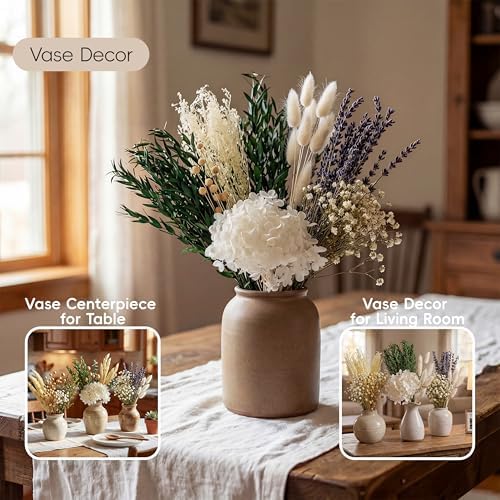 LUXEEASE 11 Kinds Mixed Mini Dried Flowers Bouquet with Stems, 176 Pcs