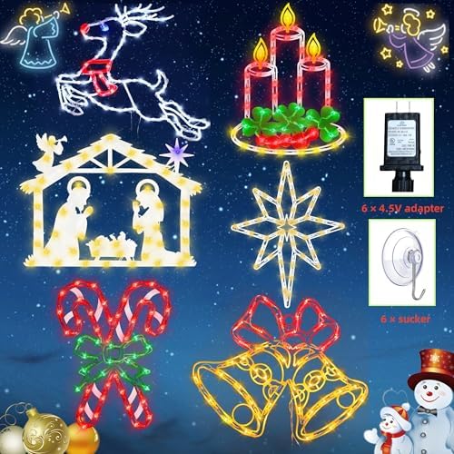 TRWYMZ 16" Christmas Window Silhouette Lights Decorations