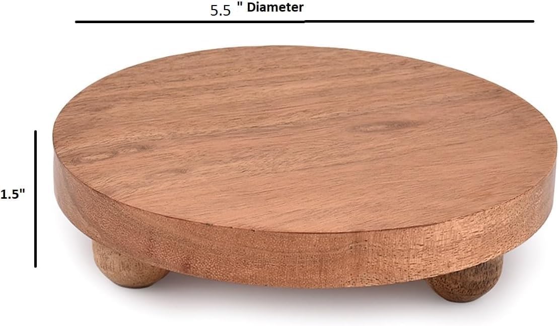 Display Stand Round Acacia Wood Stand for Display Wooden Stand