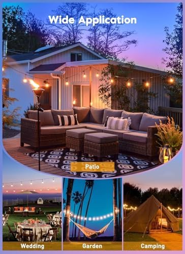 Brightown 82FT Outdoor String Lights - 25 LED Bulbs Patio Lights with Remote, Timer, Dimmable, Waterproof Connectable