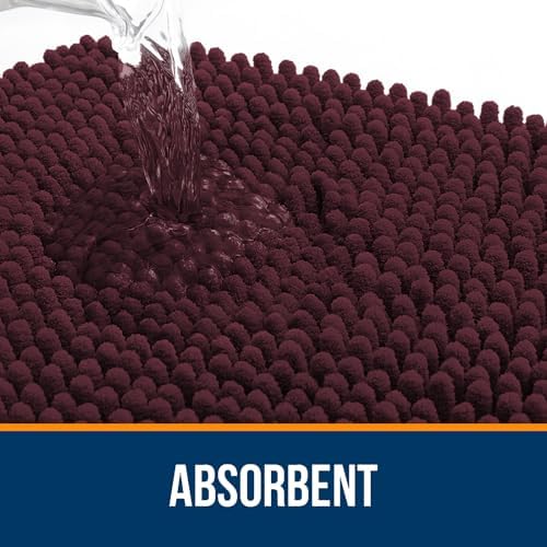 OLANLY Bathroom Runner Rugs 47x24, Extra Soft Absorbent Chenille Bath Rugs