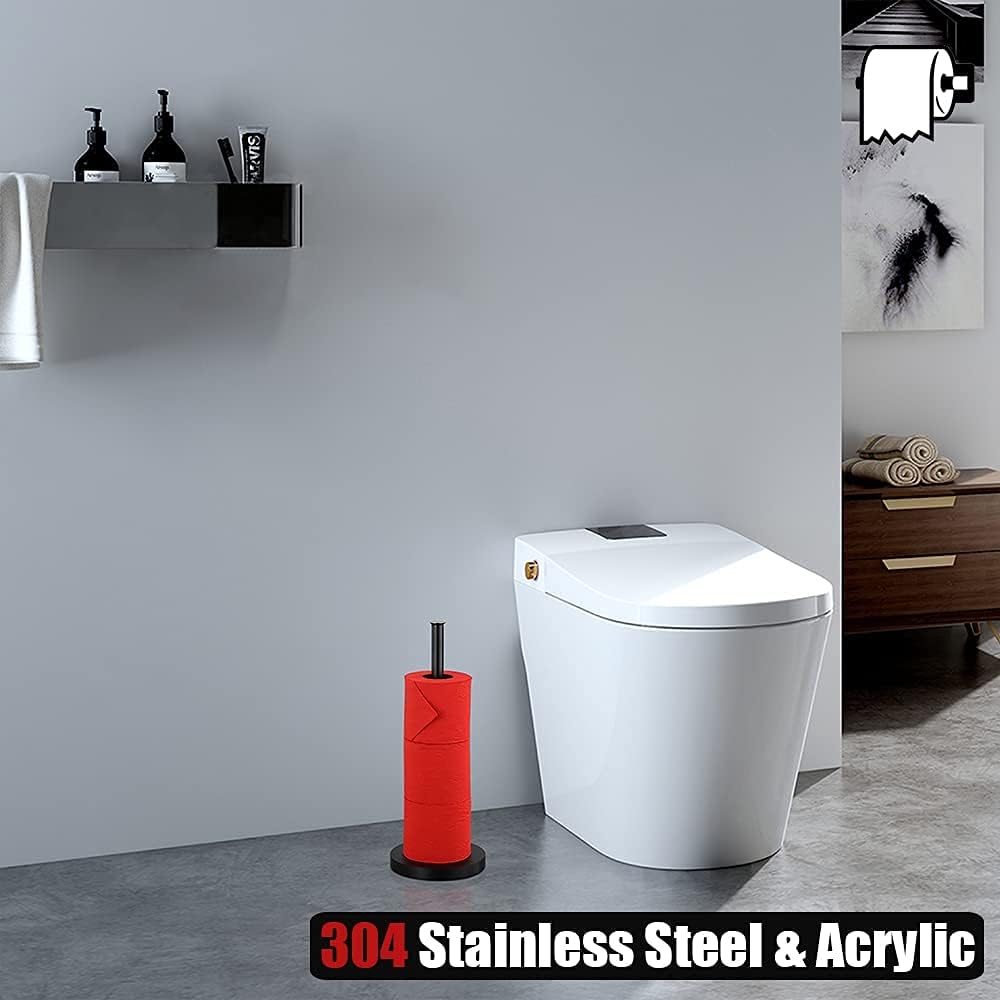 JQK Toilet Paper Storage Stand Oil Rubbed Bronze, 304 Stainless Steel Thicken 0.8mm Tissue Reserve Holder Dispenser for