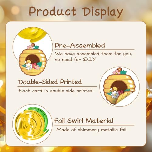 Bee Hanging Swirls, 48 Pcs