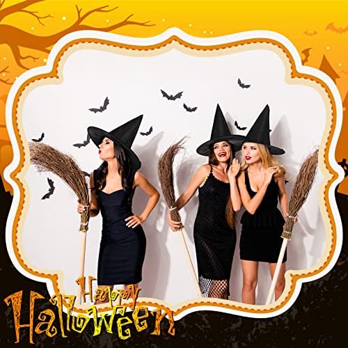 SATINIOR Halloween Witch Hat Hanging Decor Floating Witch Hat with Rope Accessory and Transparent Seamless Hooks