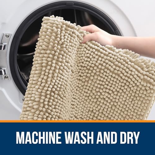 OLANLY Bathroom Rugs 30x20, Extra Soft Absorbent Chenille Bath Rugs