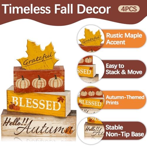 Grateful Leaves Fall Decor, Fall Decorations for Home